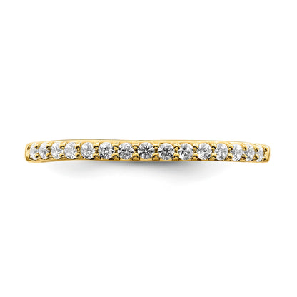 0.18ct. CZ Solid Real 14k Polished Matching Wedding Wedding Band Ring