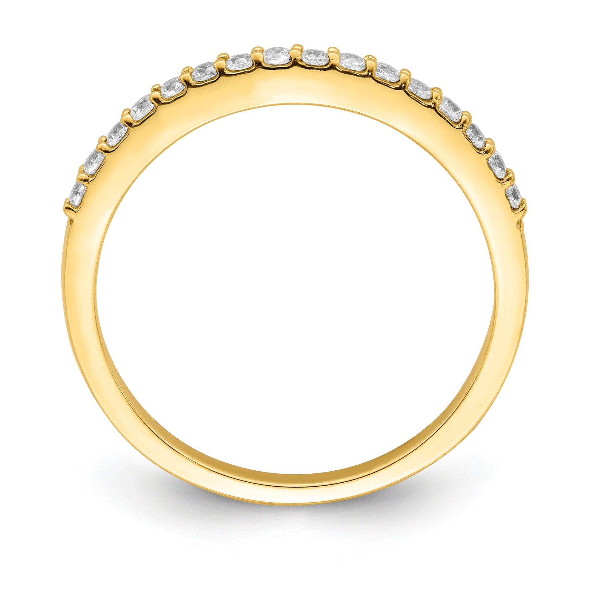 0.19ct. CZ Solid Real 14k Polished Matching Wedding Wedding Band Ring