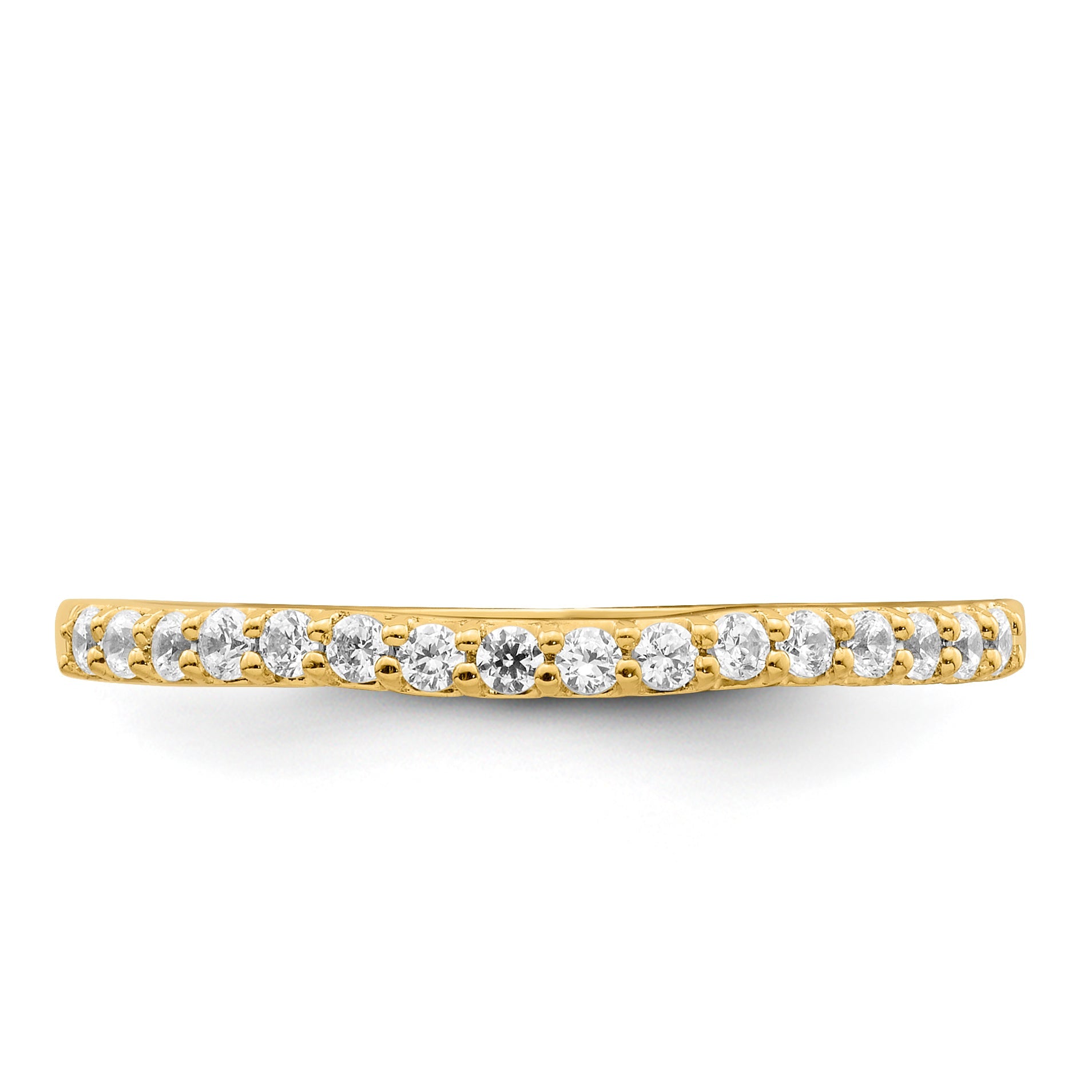 0.19ct. CZ Solid Real 14k Polished Matching Wedding Wedding Band Ring