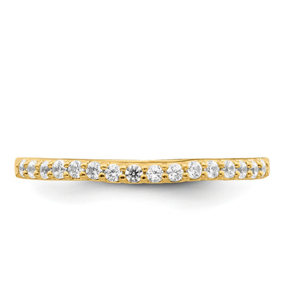 0.19ct. CZ Solid Real 14k Polished Matching Wedding Wedding Band Ring