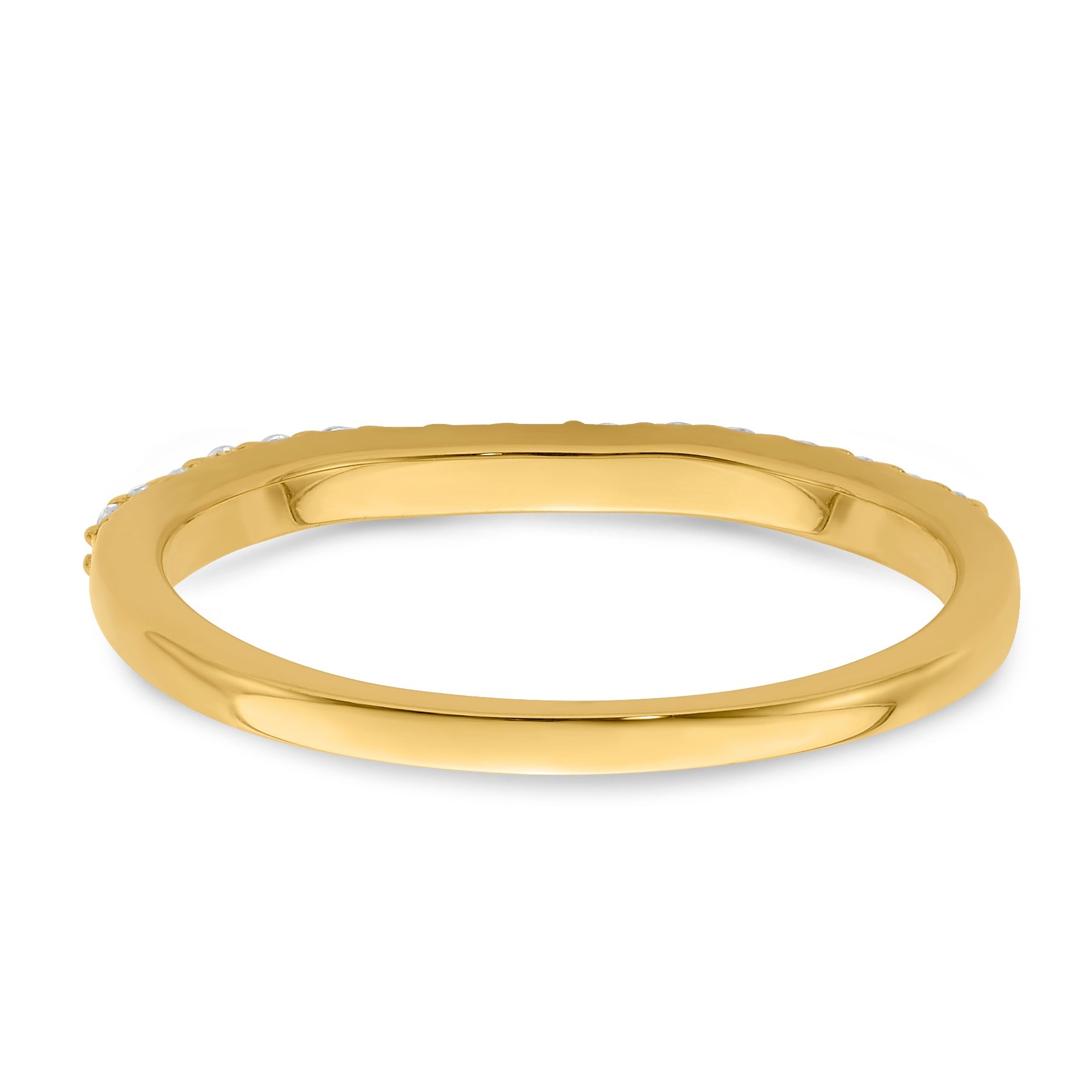 0.19ct. CZ Solid Real 14k Polished Matching Wedding Wedding Band Ring