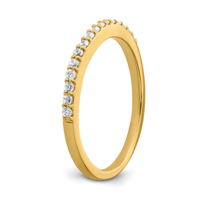 0.19ct. CZ Solid Real 14k Polished Matching Wedding Wedding Band Ring