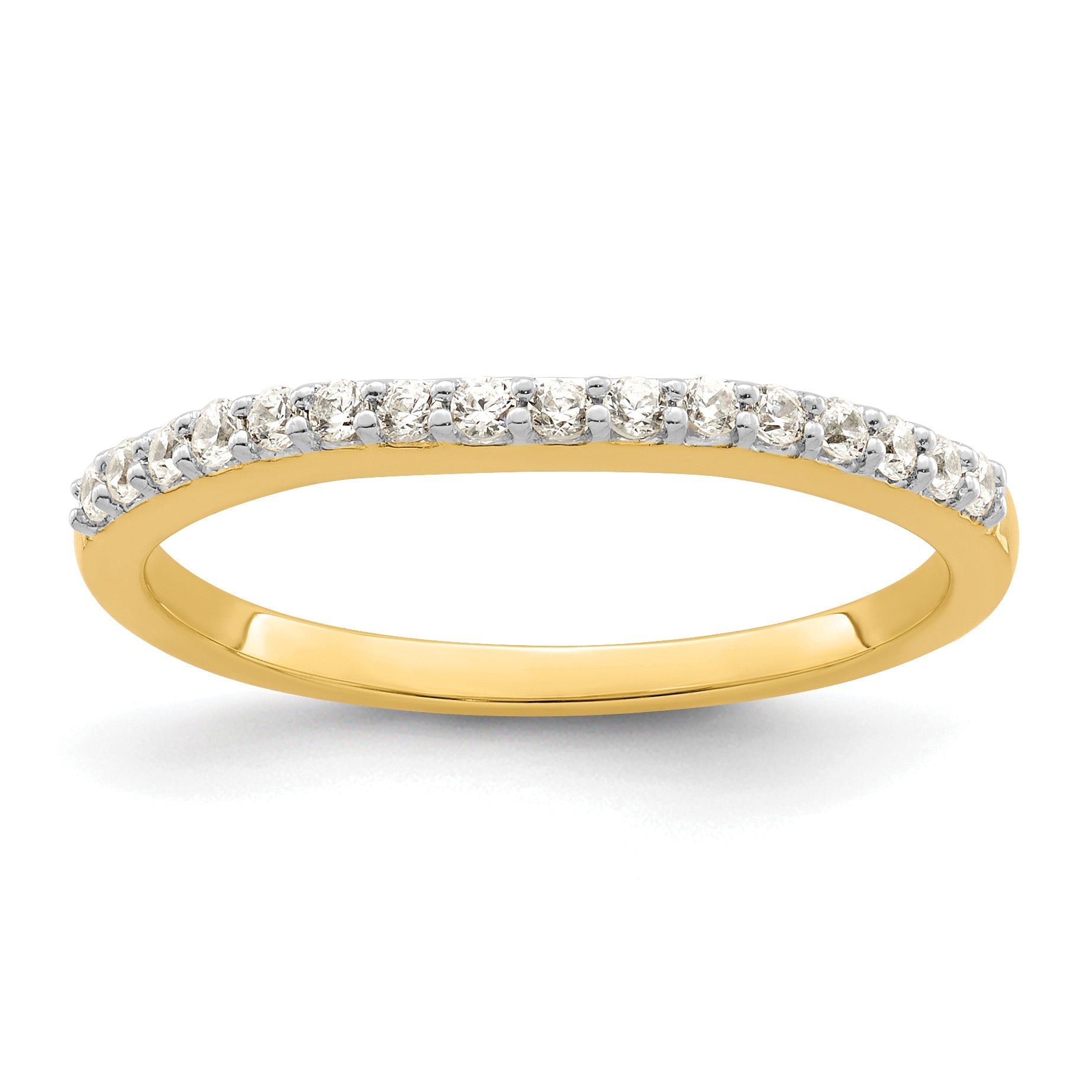 0.19ct. CZ Solid Real 14k Polished Matching Wedding Wedding Band Ring