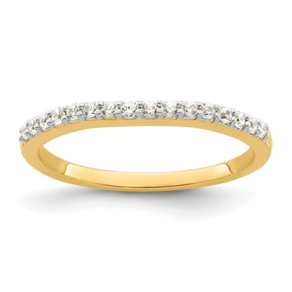 0.19ct. CZ Solid Real 14k Polished Matching Wedding Wedding Band Ring
