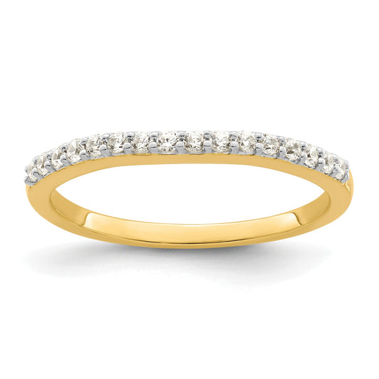 0.19ct. CZ Solid Real 14k Polished Matching Wedding Wedding Band Ring