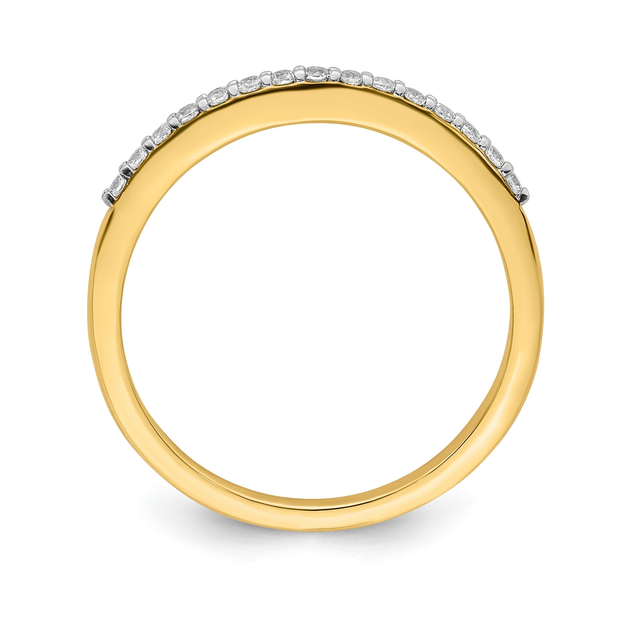 0.16ct. CZ Solid Real 14k Polished Matching Wedding Wedding Band Ring