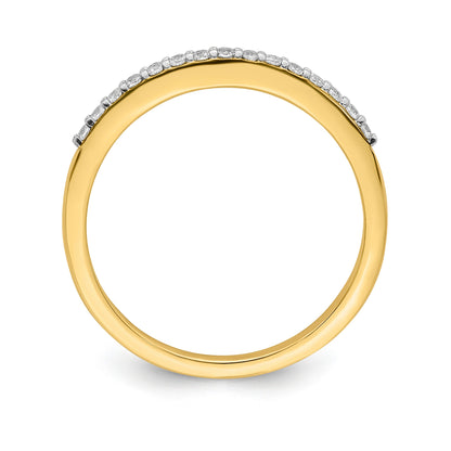 0.16ct. CZ Solid Real 14k Polished Matching Wedding Wedding Band Ring