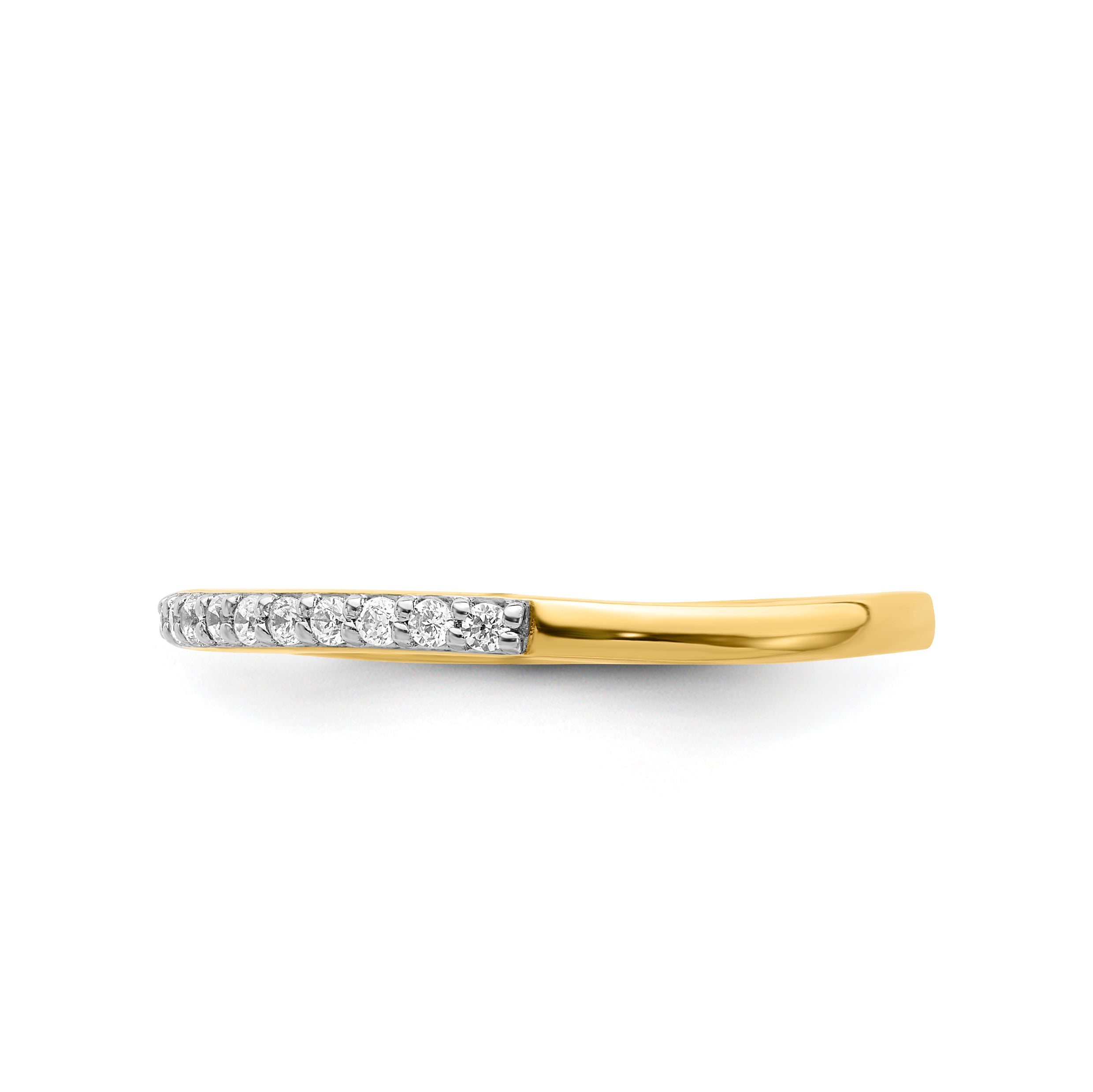 0.16ct. CZ Solid Real 14k Polished Matching Wedding Wedding Band Ring