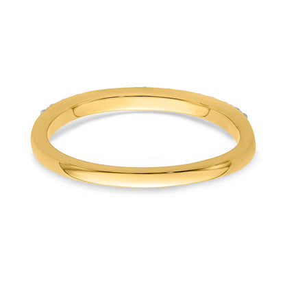 0.16ct. CZ Solid Real 14k Polished Matching Wedding Wedding Band Ring