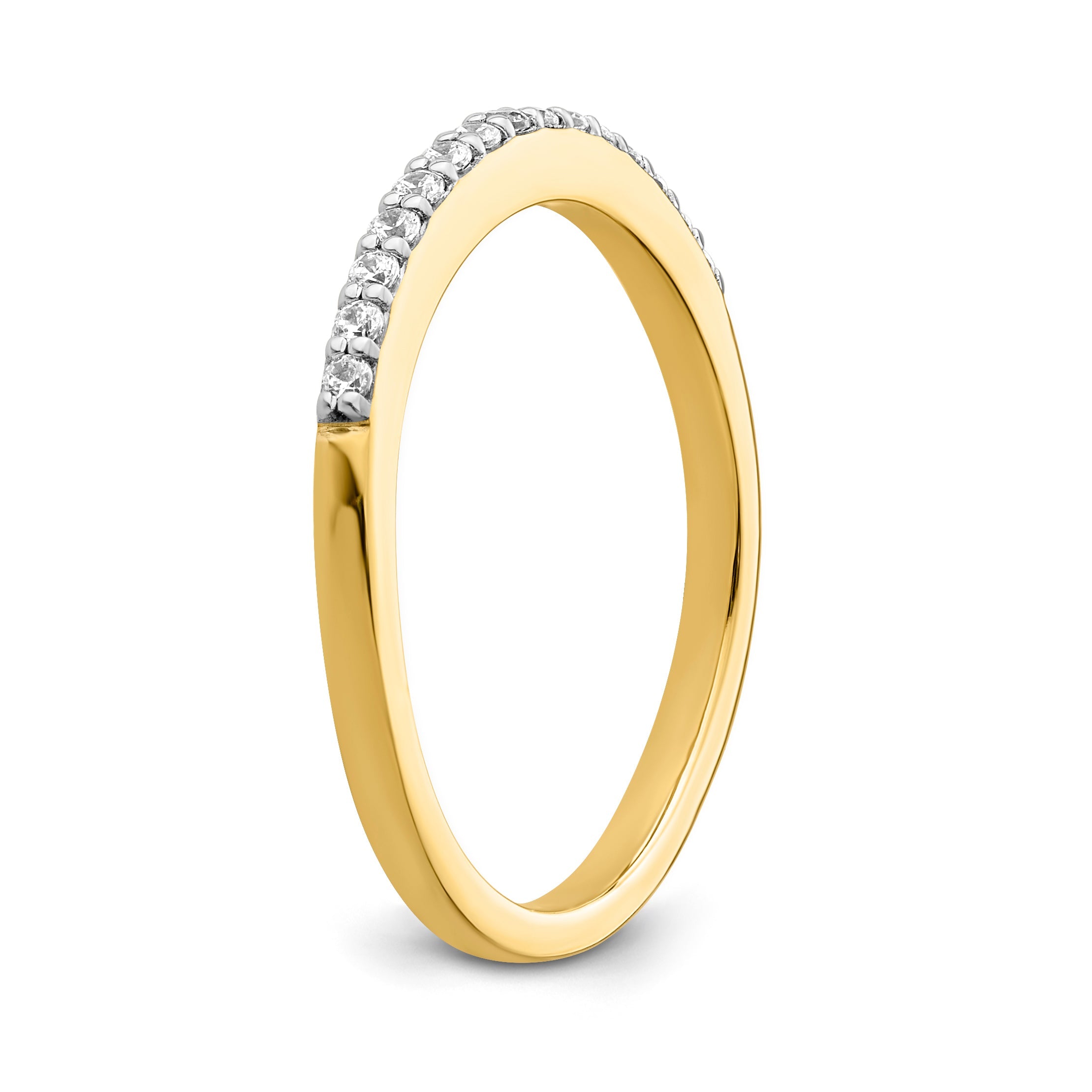 0.16ct. CZ Solid Real 14k Polished Matching Wedding Wedding Band Ring