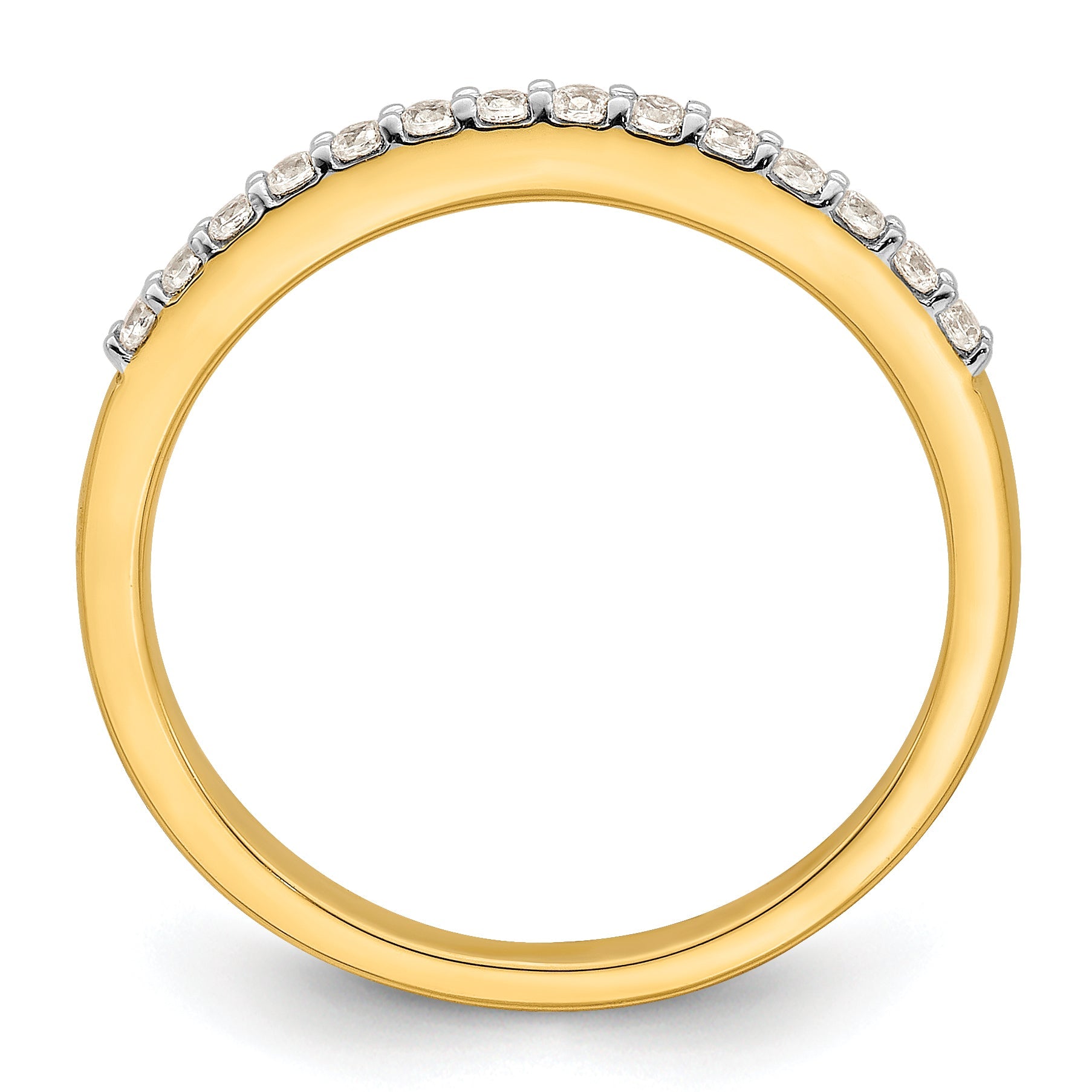 0.17ct. CZ Solid Real 14k Polished Matching Wedding Wedding Band Ring