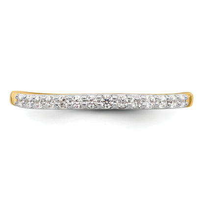 0.17ct. CZ Solid Real 14k Polished Matching Wedding Wedding Band Ring
