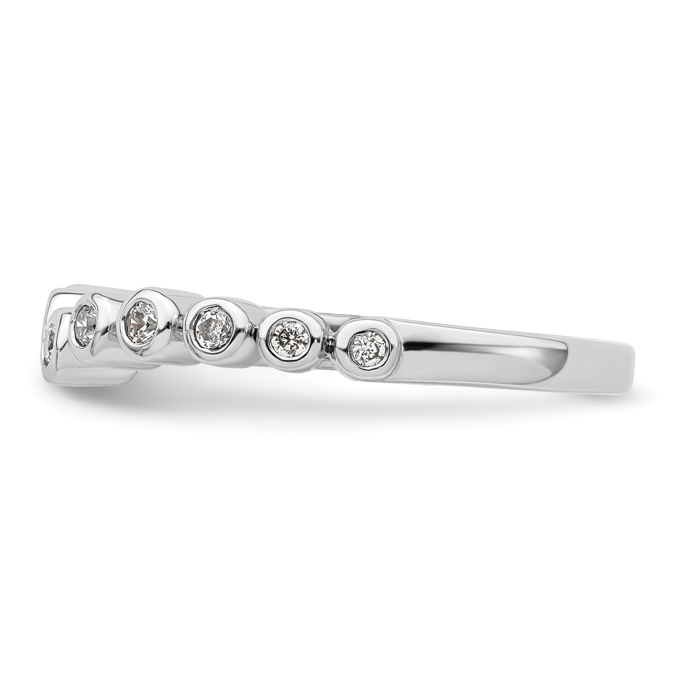0.16ct. CZ Solid Real 14k White Polished Matching Wedding Wedding Band Ring