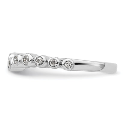 0.16ct. CZ Solid Real 14k White Polished Matching Wedding Wedding Band Ring