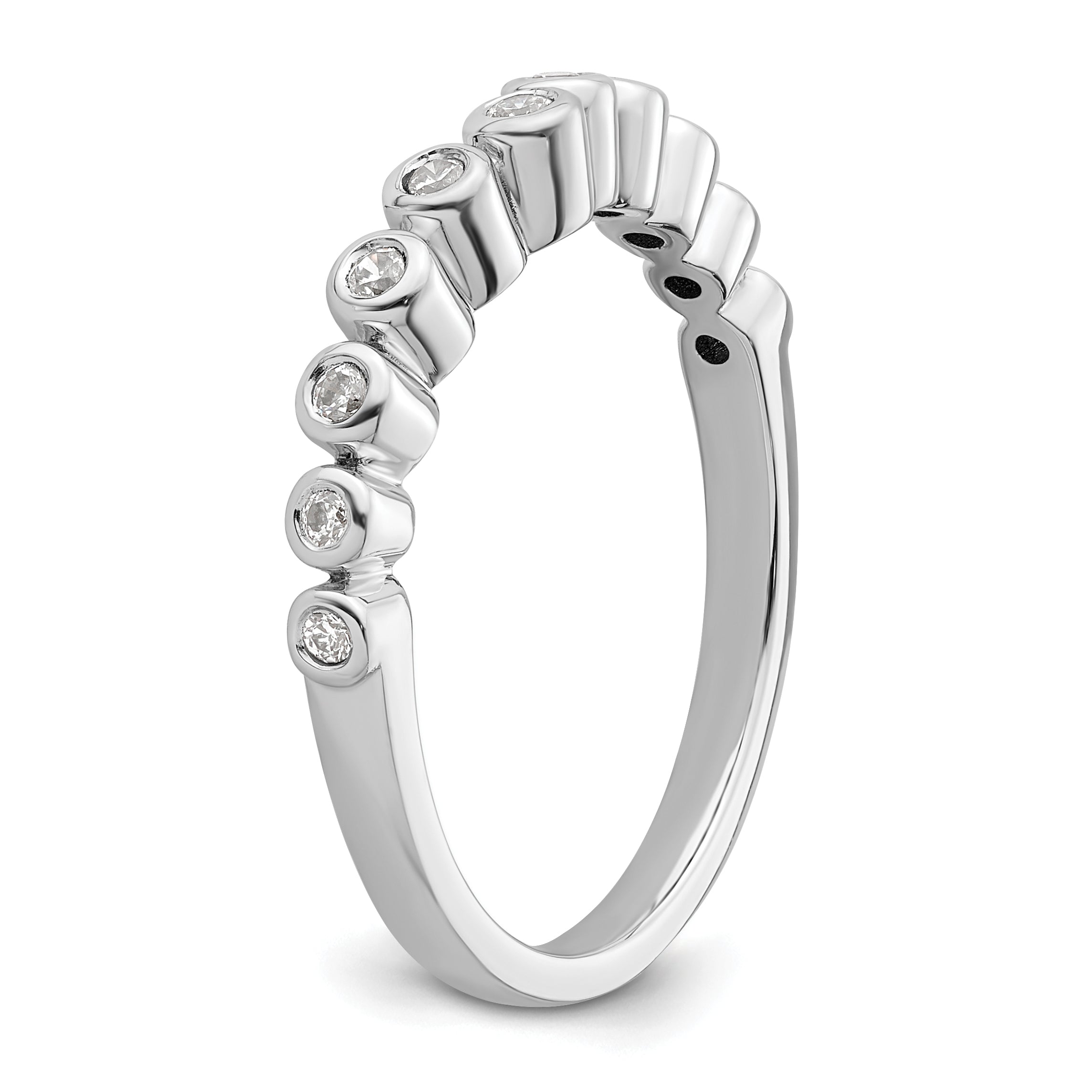 0.16ct. CZ Solid Real 14k White Polished Matching Wedding Wedding Band Ring