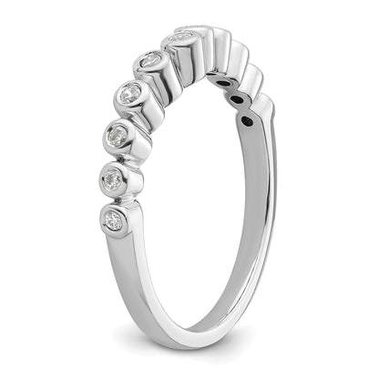 0.16ct. CZ Solid Real 14k White Polished Matching Wedding Wedding Band Ring