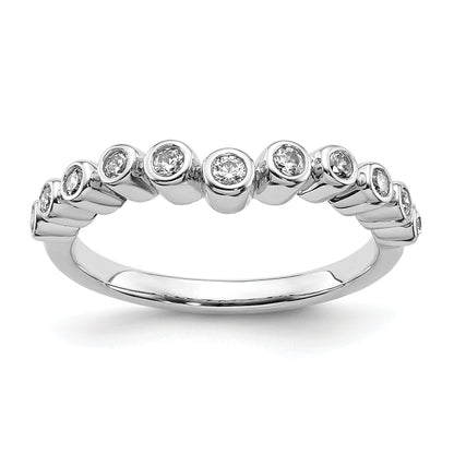 0.16ct. CZ Solid Real 14k White Polished Matching Wedding Wedding Band Ring