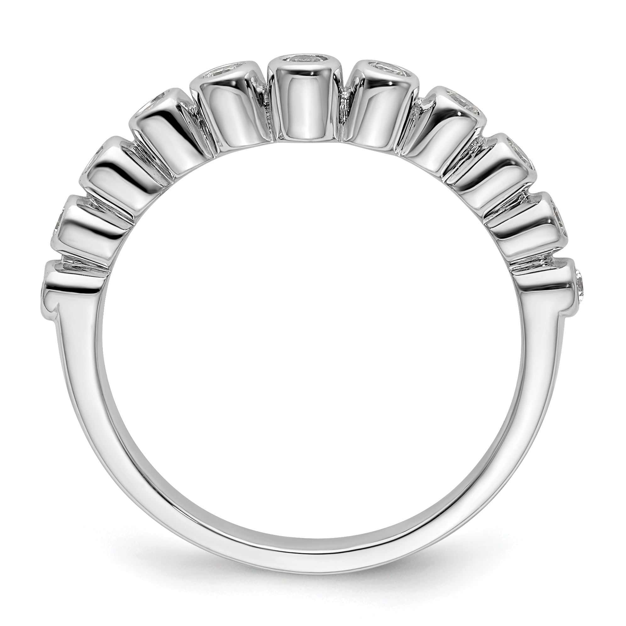 0.25ct. CZ Solid Real 14k White Polished Matching Wedding Wedding Band Ring