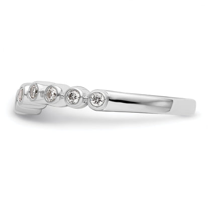 0.25ct. CZ Solid Real 14k White Polished Matching Wedding Wedding Band Ring