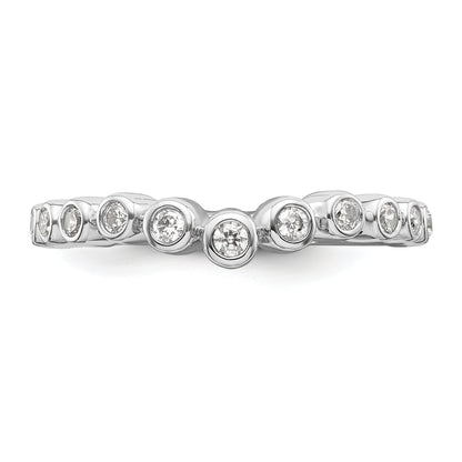 0.25ct. CZ Solid Real 14k White Polished Matching Wedding Wedding Band Ring
