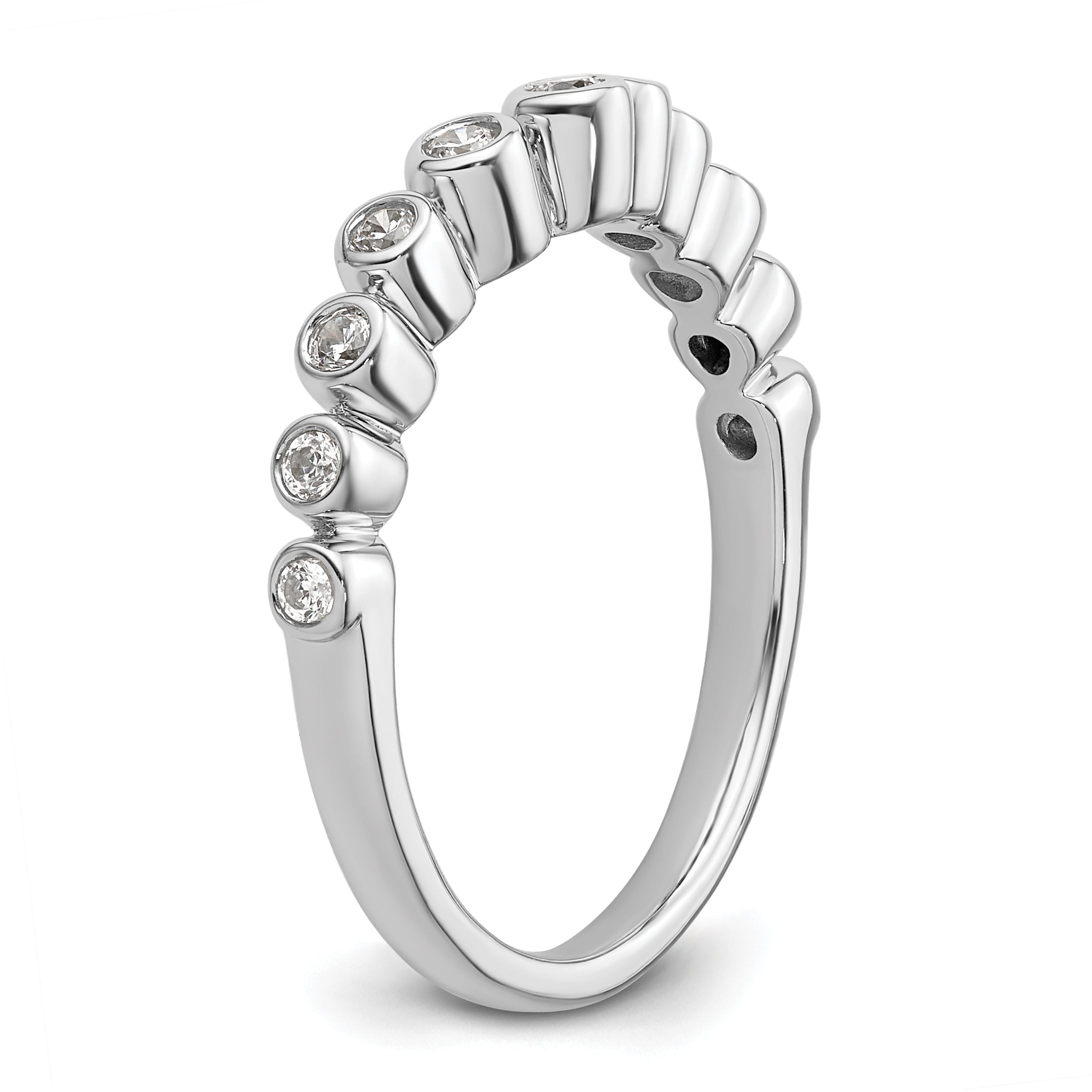 0.25ct. CZ Solid Real 14k White Polished Matching Wedding Wedding Band Ring
