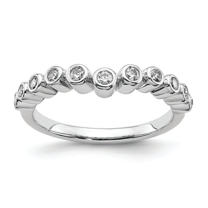 0.25ct. CZ Solid Real 14k White Polished Matching Wedding Wedding Band Ring