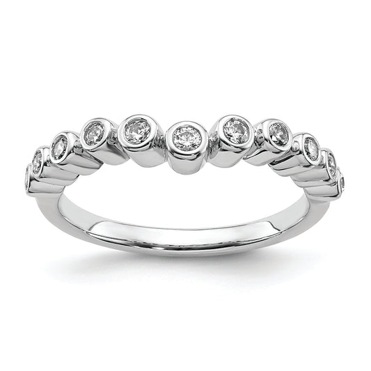 0.25ct. CZ Solid Real 14k White Polished Matching Wedding Wedding Band Ring