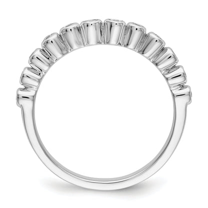 0.16ct. CZ Solid Real 14k White Polished Matching Wedding Wedding Band Ring