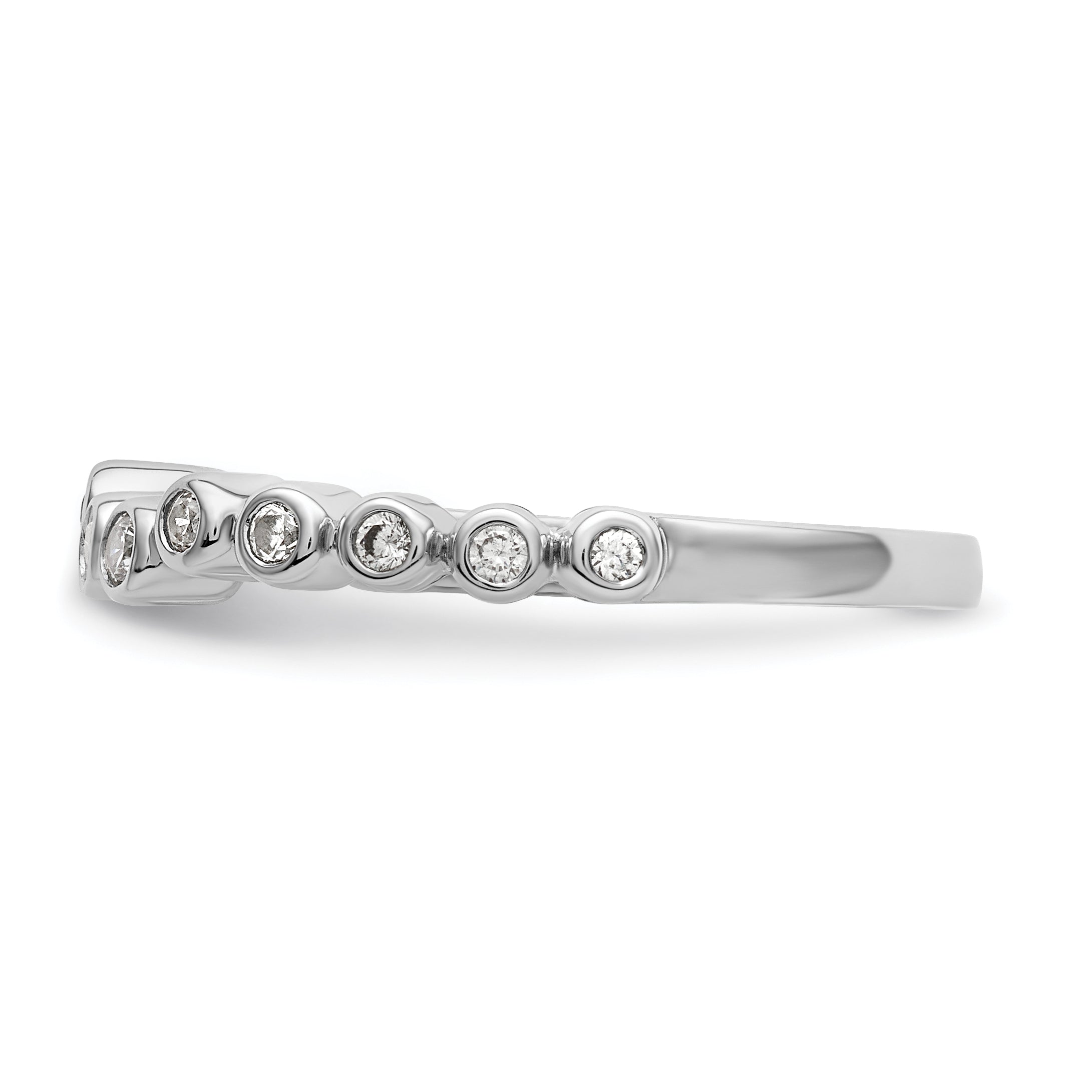 0.16ct. CZ Solid Real 14k White Polished Matching Wedding Wedding Band Ring