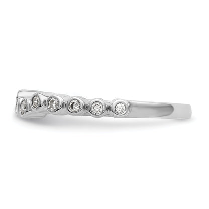 0.16ct. CZ Solid Real 14k White Polished Matching Wedding Wedding Band Ring