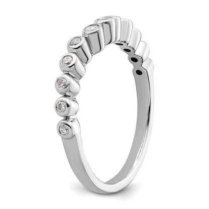 0.16ct. CZ Solid Real 14k White Polished Matching Wedding Wedding Band Ring