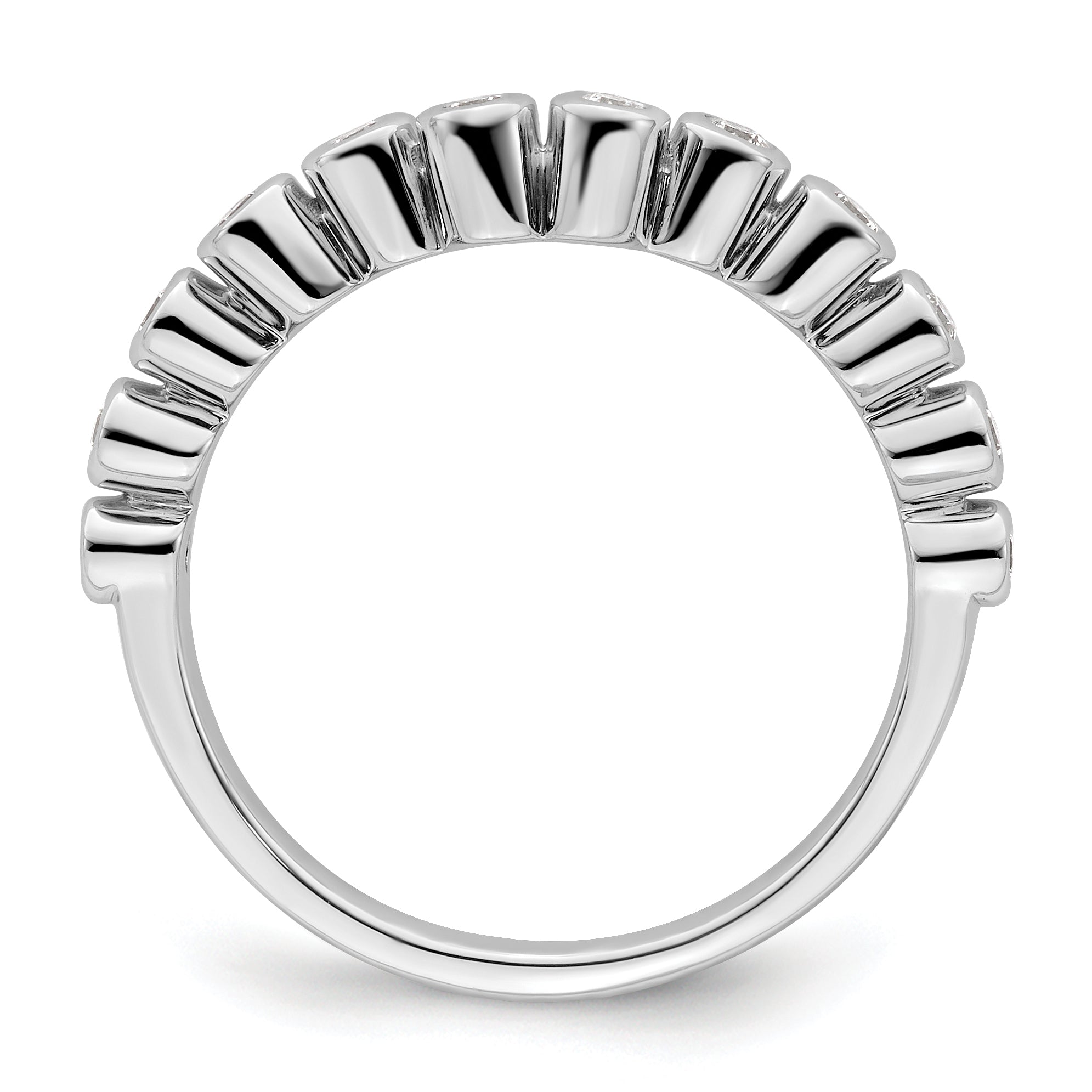 0.25ct. CZ Solid Real 14k White Polished Matching Wedding Wedding Band Ring
