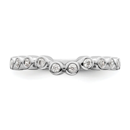 0.25ct. CZ Solid Real 14k White Polished Matching Wedding Wedding Band Ring