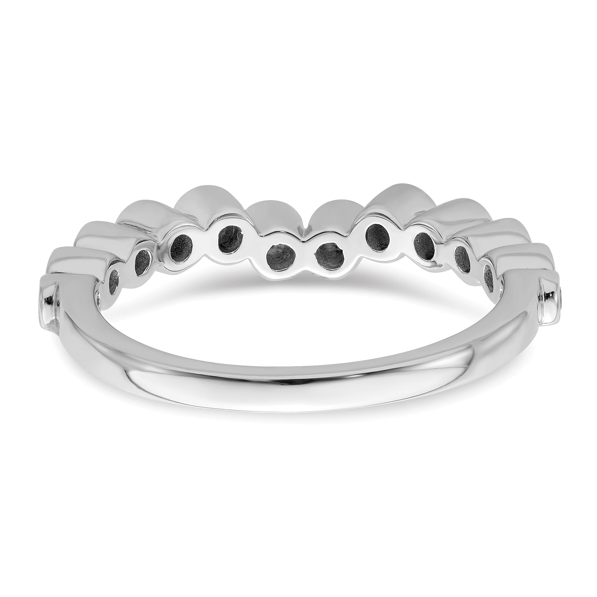 0.25ct. CZ Solid Real 14k White Polished Matching Wedding Wedding Band Ring