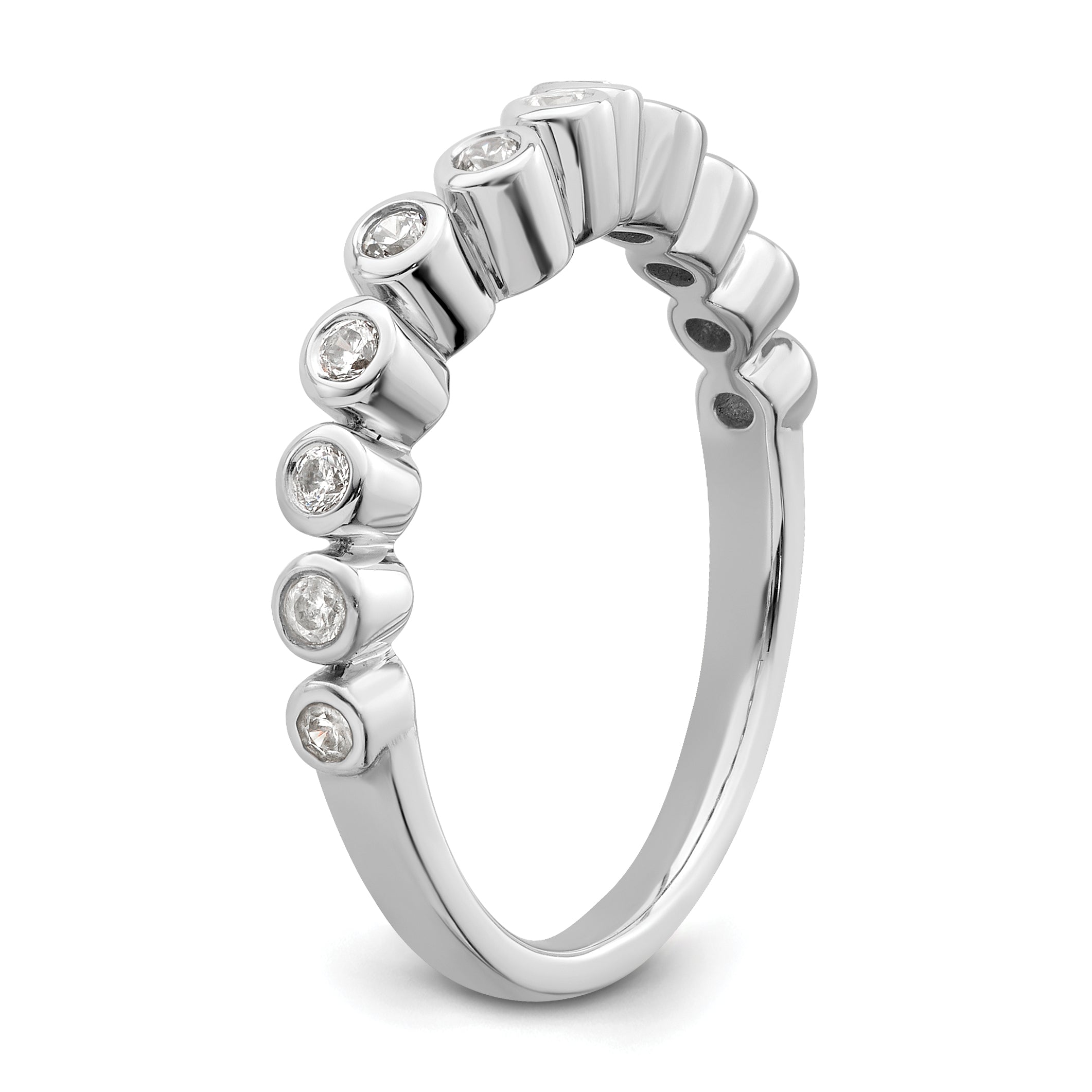 0.25ct. CZ Solid Real 14k White Polished Matching Wedding Wedding Band Ring