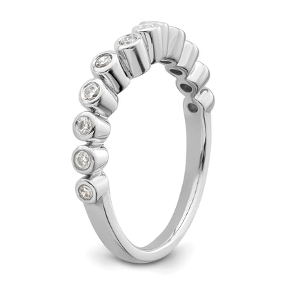 0.25ct. CZ Solid Real 14k White Polished Matching Wedding Wedding Band Ring