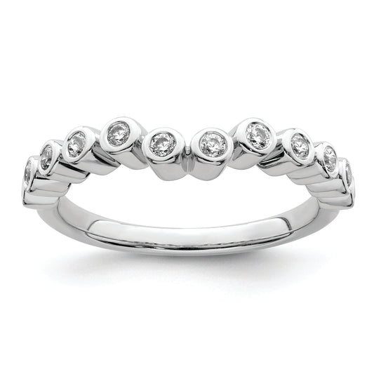 0.25ct. CZ Solid Real 14k White Polished Matching Wedding Wedding Band Ring