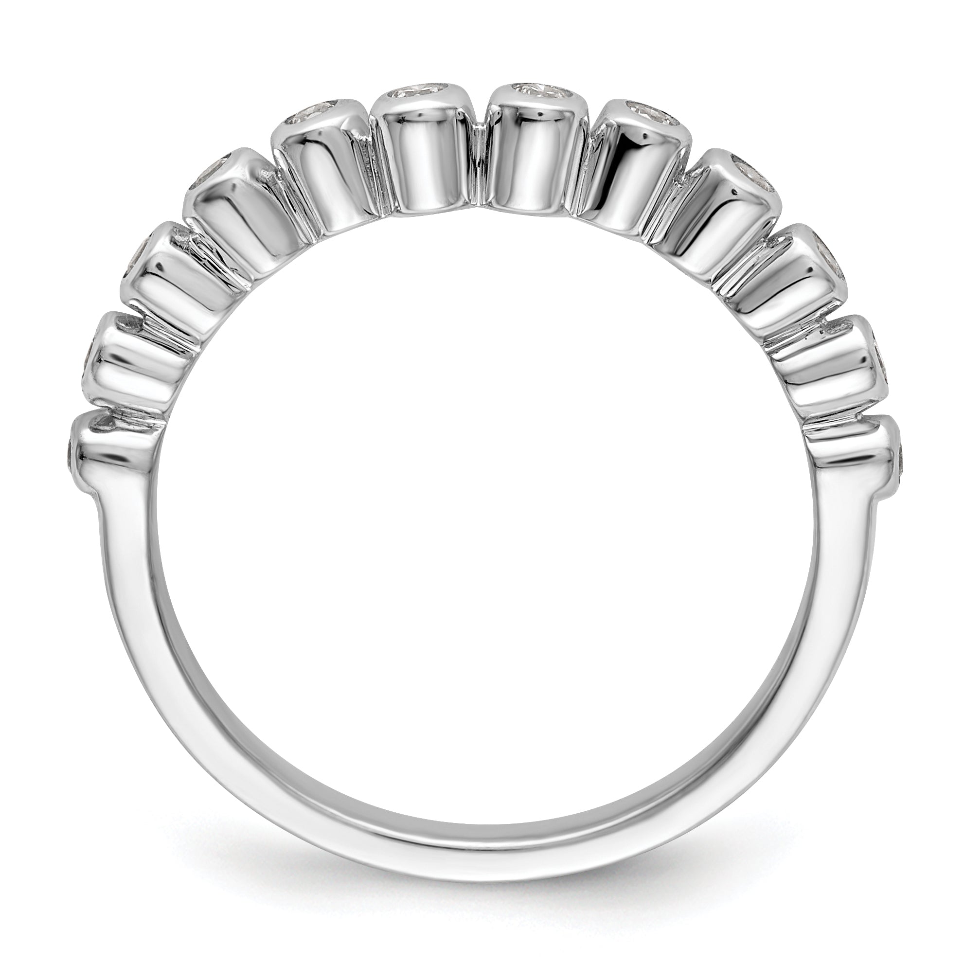 0.16ct. CZ Solid Real 14k White Polished Matching Wedding Wedding Band Ring