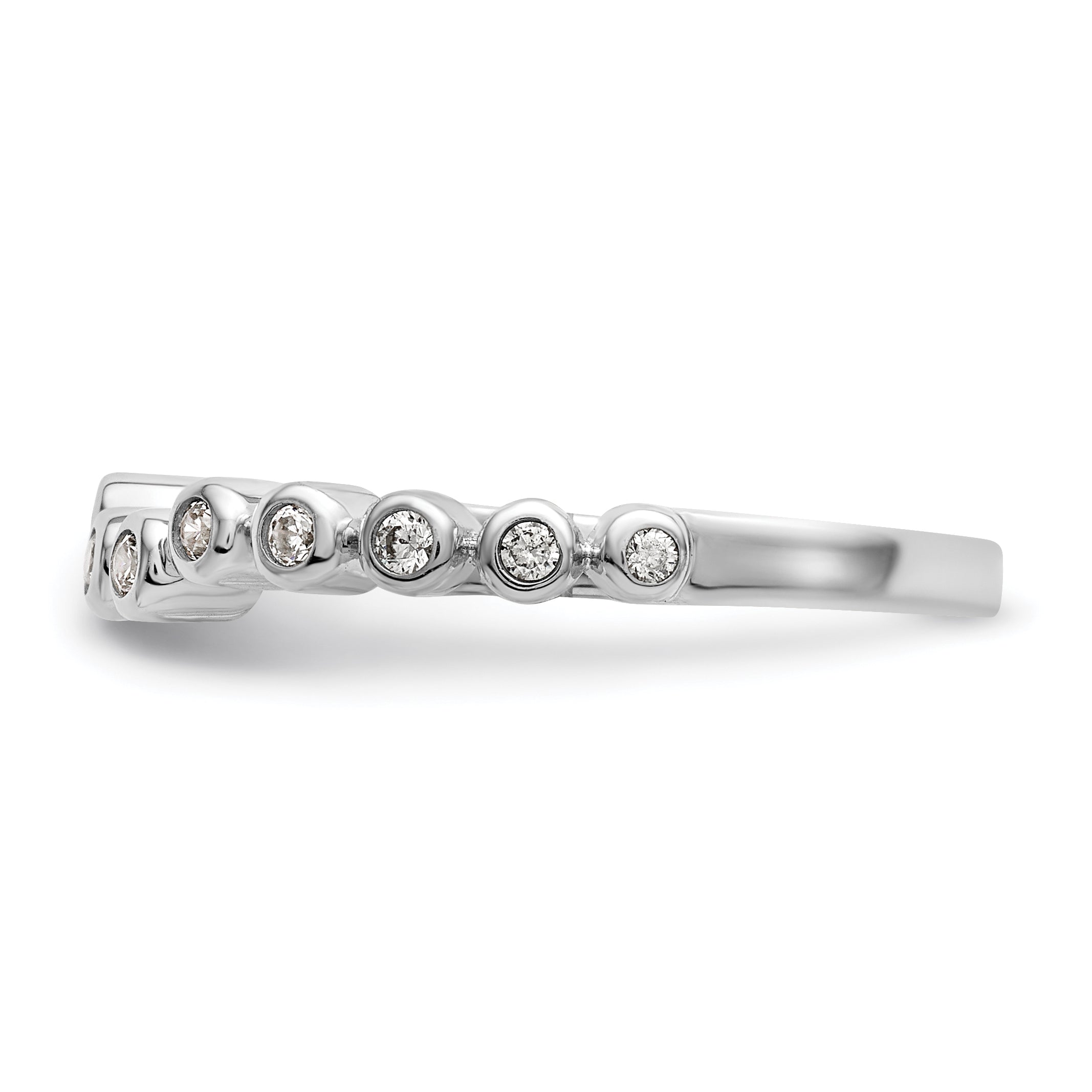 0.16ct. CZ Solid Real 14k White Polished Matching Wedding Wedding Band Ring