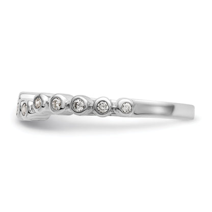 0.16ct. CZ Solid Real 14k White Polished Matching Wedding Wedding Band Ring