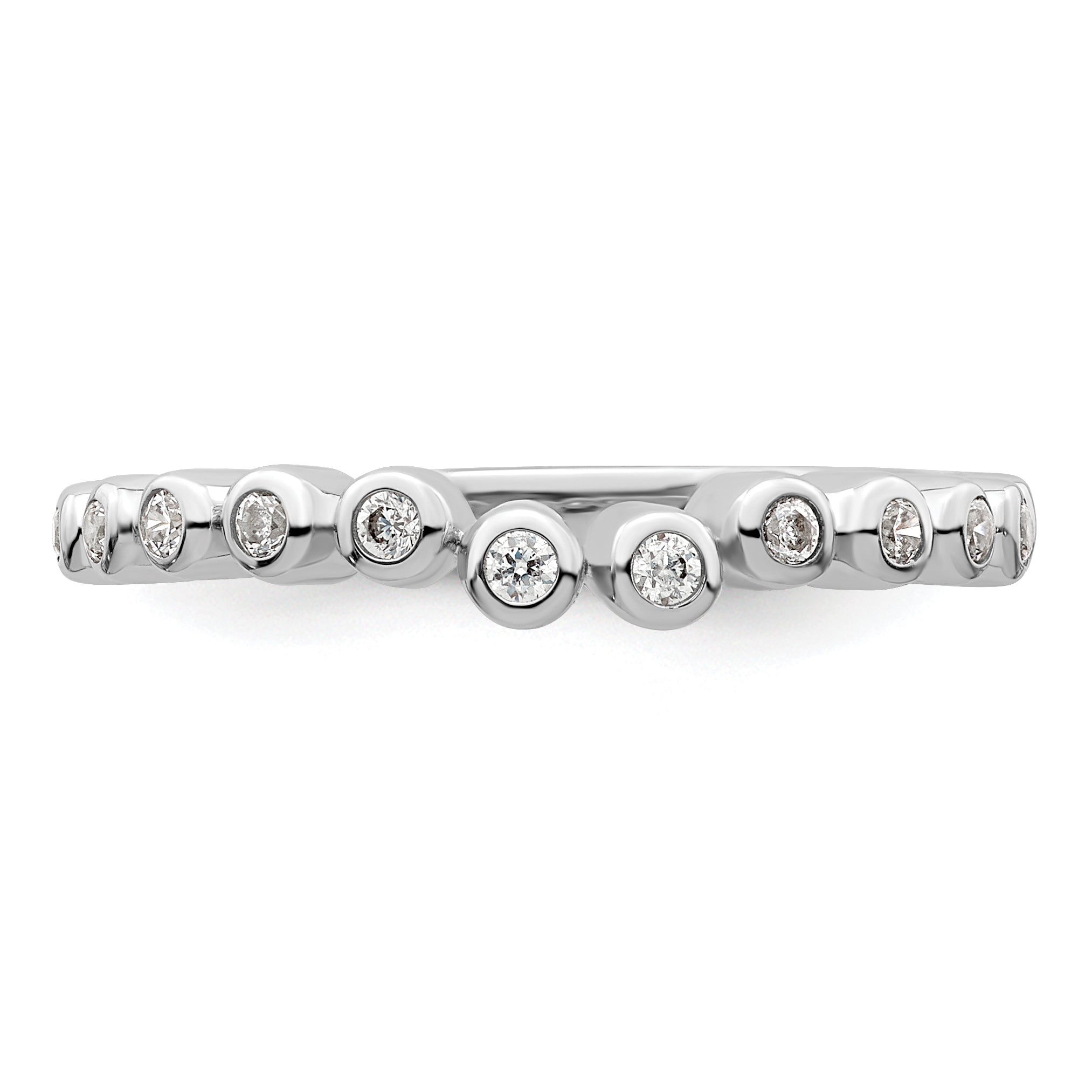 0.16ct. CZ Solid Real 14k White Polished Matching Wedding Wedding Band Ring