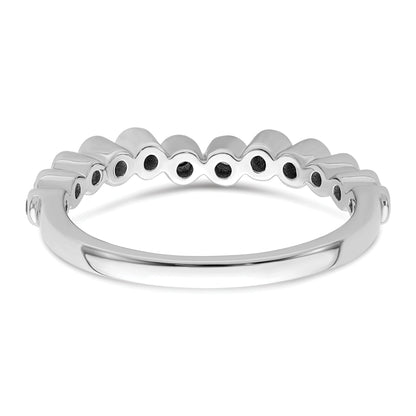 0.16ct. CZ Solid Real 14k White Polished Matching Wedding Wedding Band Ring