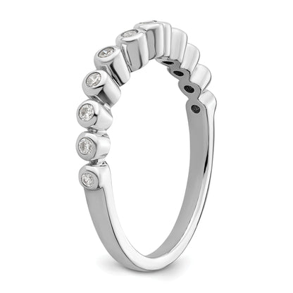 0.16ct. CZ Solid Real 14k White Polished Matching Wedding Wedding Band Ring