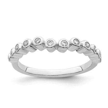 0.16ct. CZ Solid Real 14k White Polished Matching Wedding Wedding Band Ring