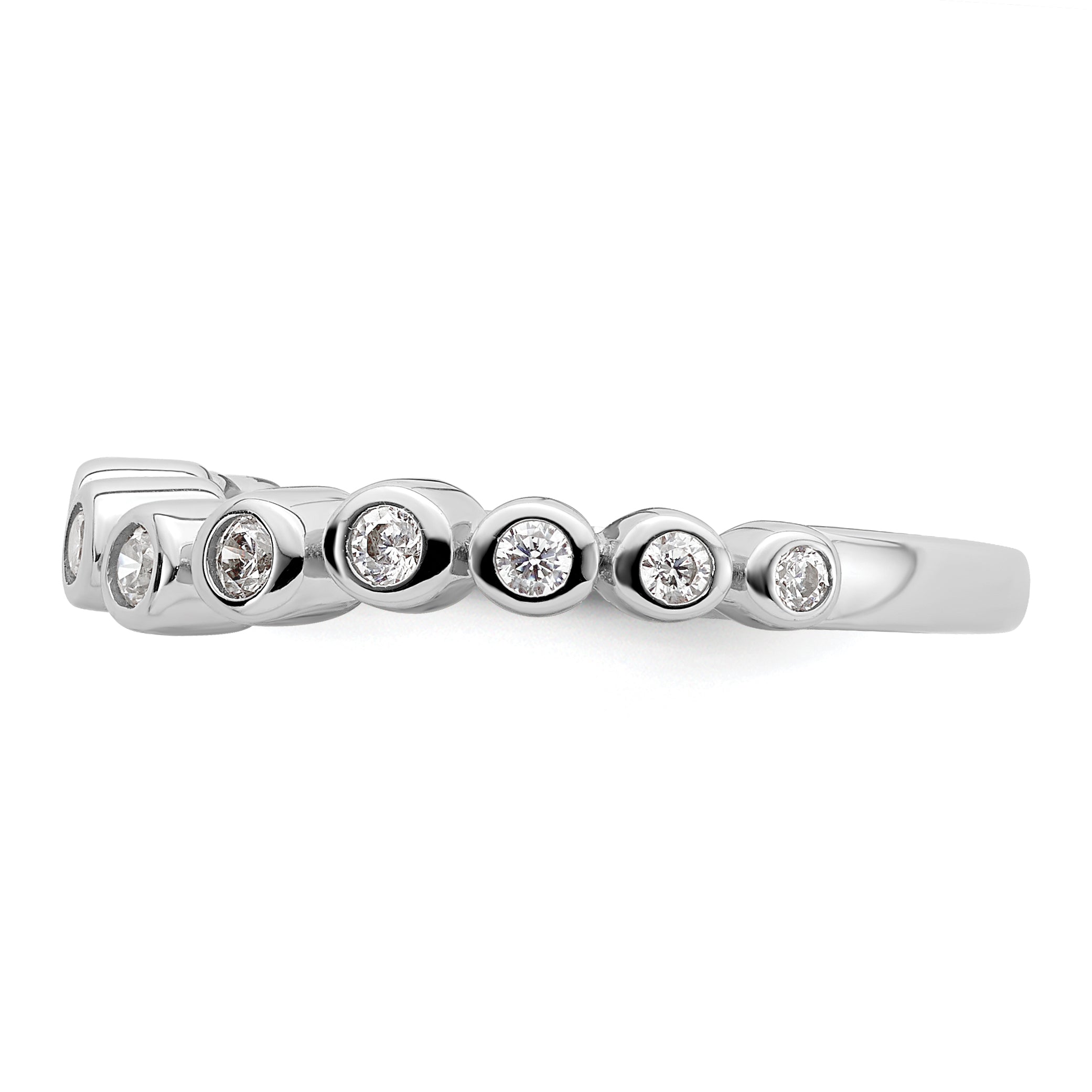 0.25ct. CZ Solid Real 14k White Polished Matching Wedding Wedding Band Ring