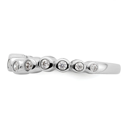 0.25ct. CZ Solid Real 14k White Polished Matching Wedding Wedding Band Ring