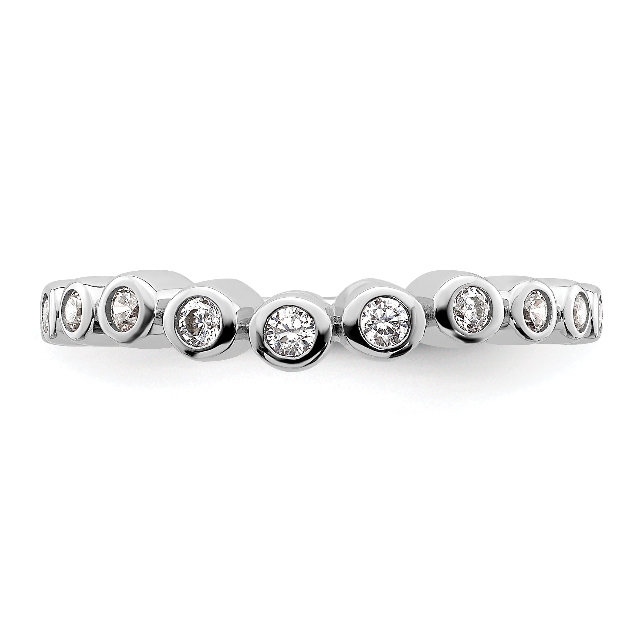 0.25ct. CZ Solid Real 14k White Polished Matching Wedding Wedding Band Ring