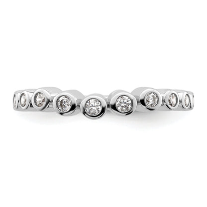 0.25ct. CZ Solid Real 14k White Polished Matching Wedding Wedding Band Ring