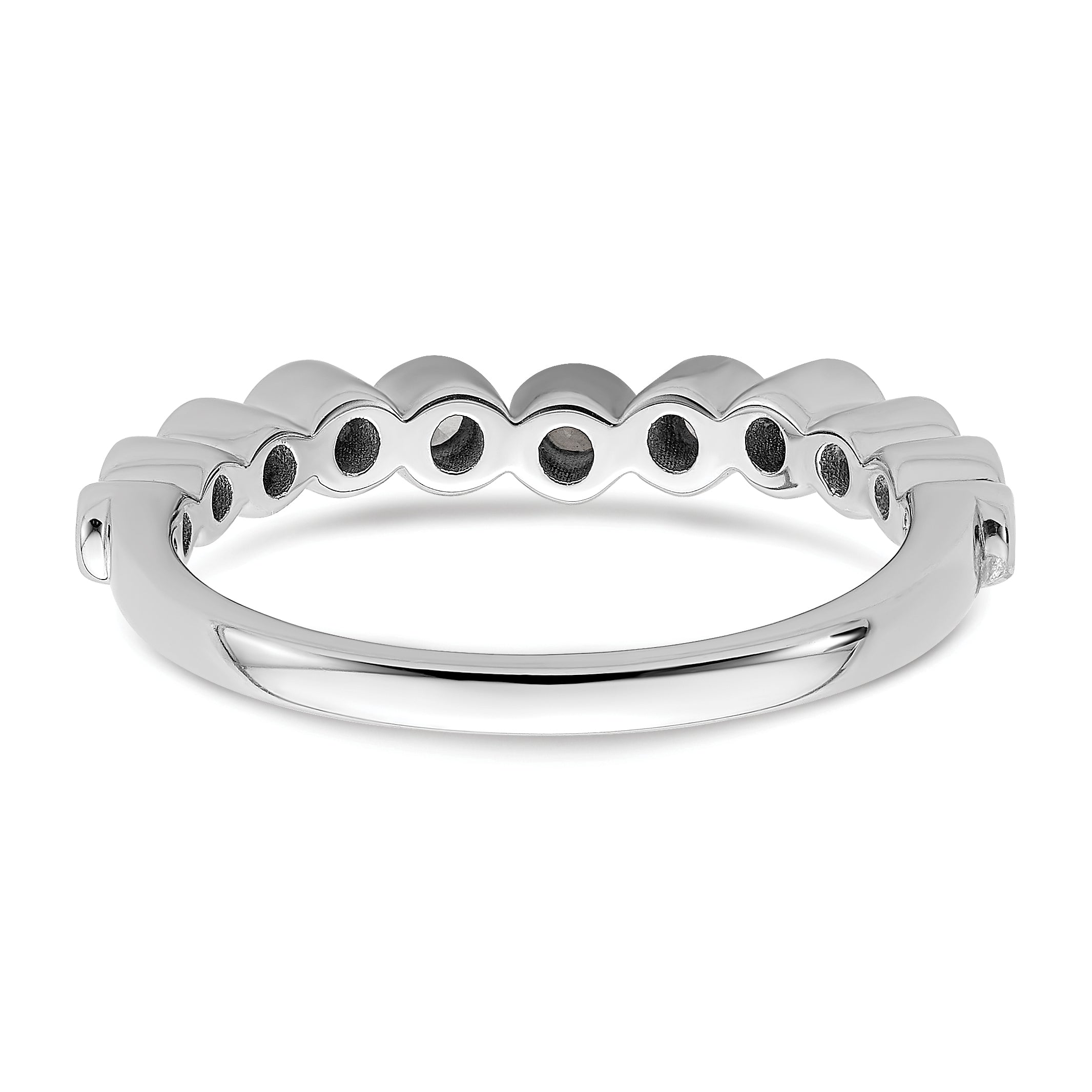 0.25ct. CZ Solid Real 14k White Polished Matching Wedding Wedding Band Ring