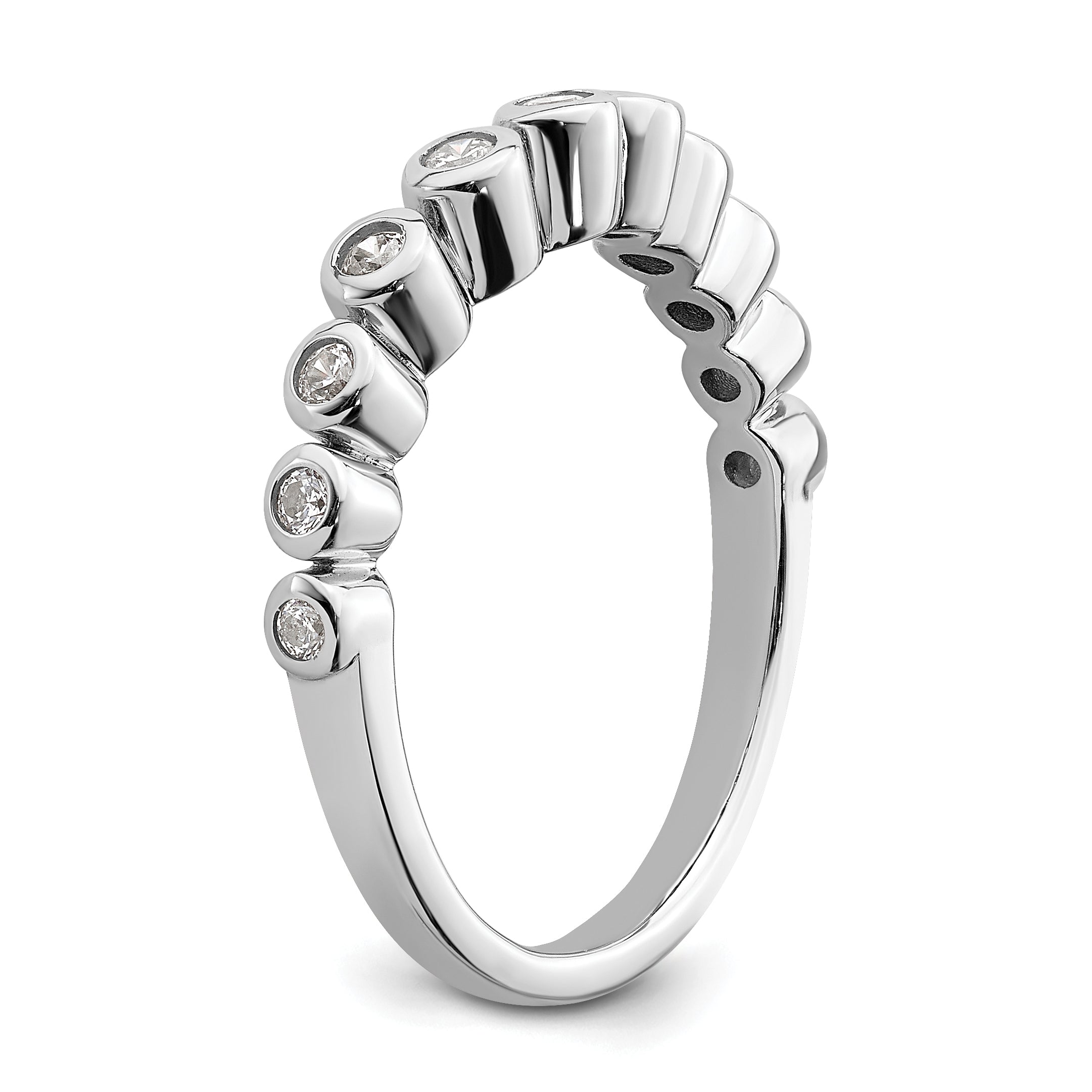 0.25ct. CZ Solid Real 14k White Polished Matching Wedding Wedding Band Ring